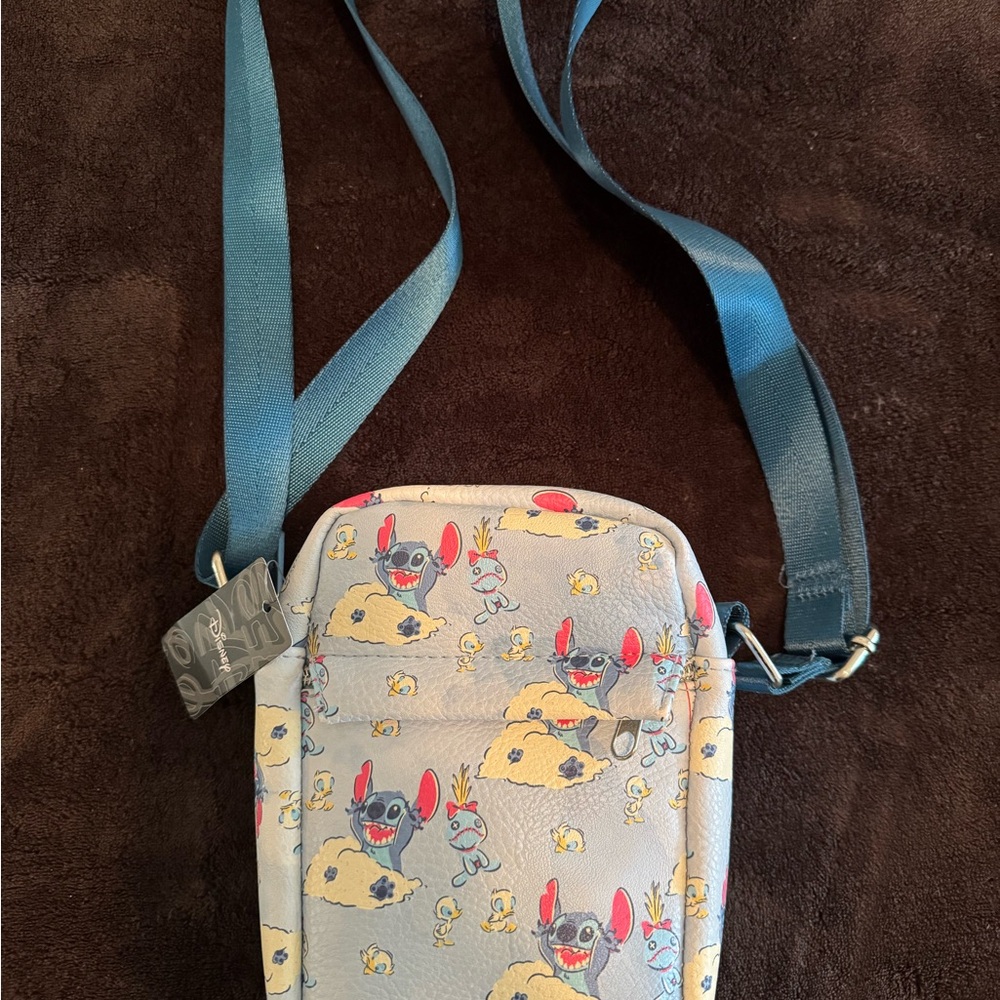 Disney Blue Crossbody Bag with Stitch Print